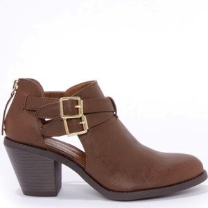 Madden Girl Genus Cognac Cutout Ankle Boots